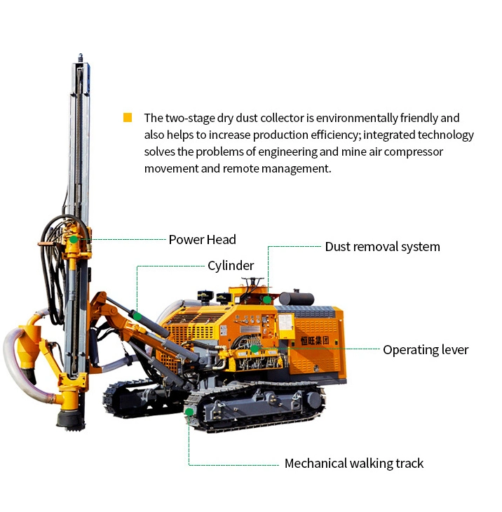 Hot Sale Dust Collection Hydraulic/Diesel Crawler/Rubber Track DTH Drilling/Drill Machine Use in Mining/Quarry/Blasting Engineering